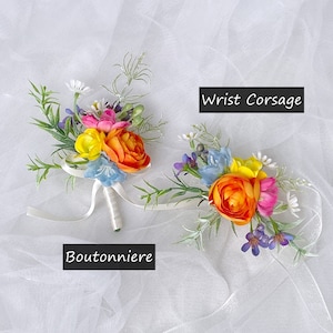 Wildflower Bridal Bouquet, Colorful Wedding Bouquet, Boho Flower Bouquet, Design in Sunflowers, Daisies, Dahlia and Ranunculus image 8