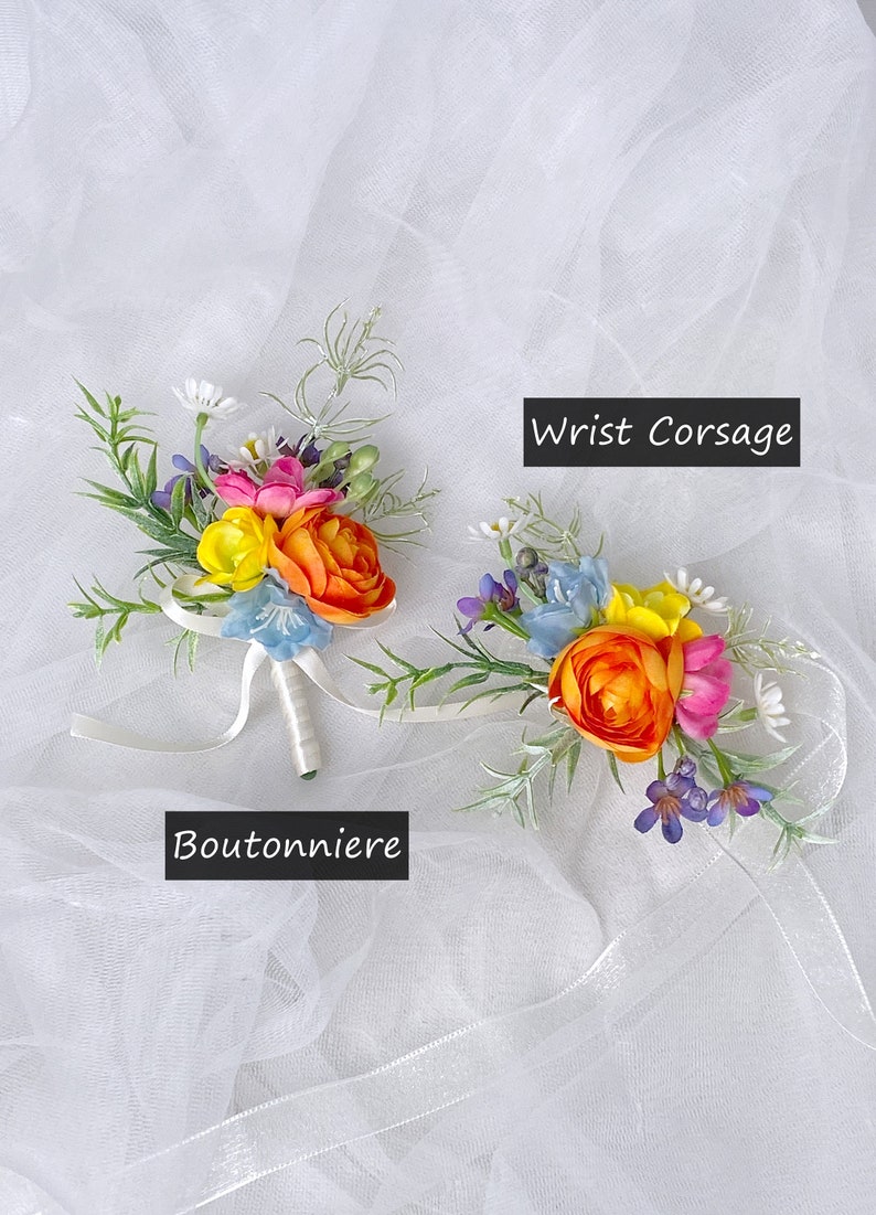 Wildflower Bridal Bouquet, Colorful Wedding Bouquet, Boho Flower Bouquet, Design in Sunflowers, Daisies, Dahlia and Ranunculus image 8