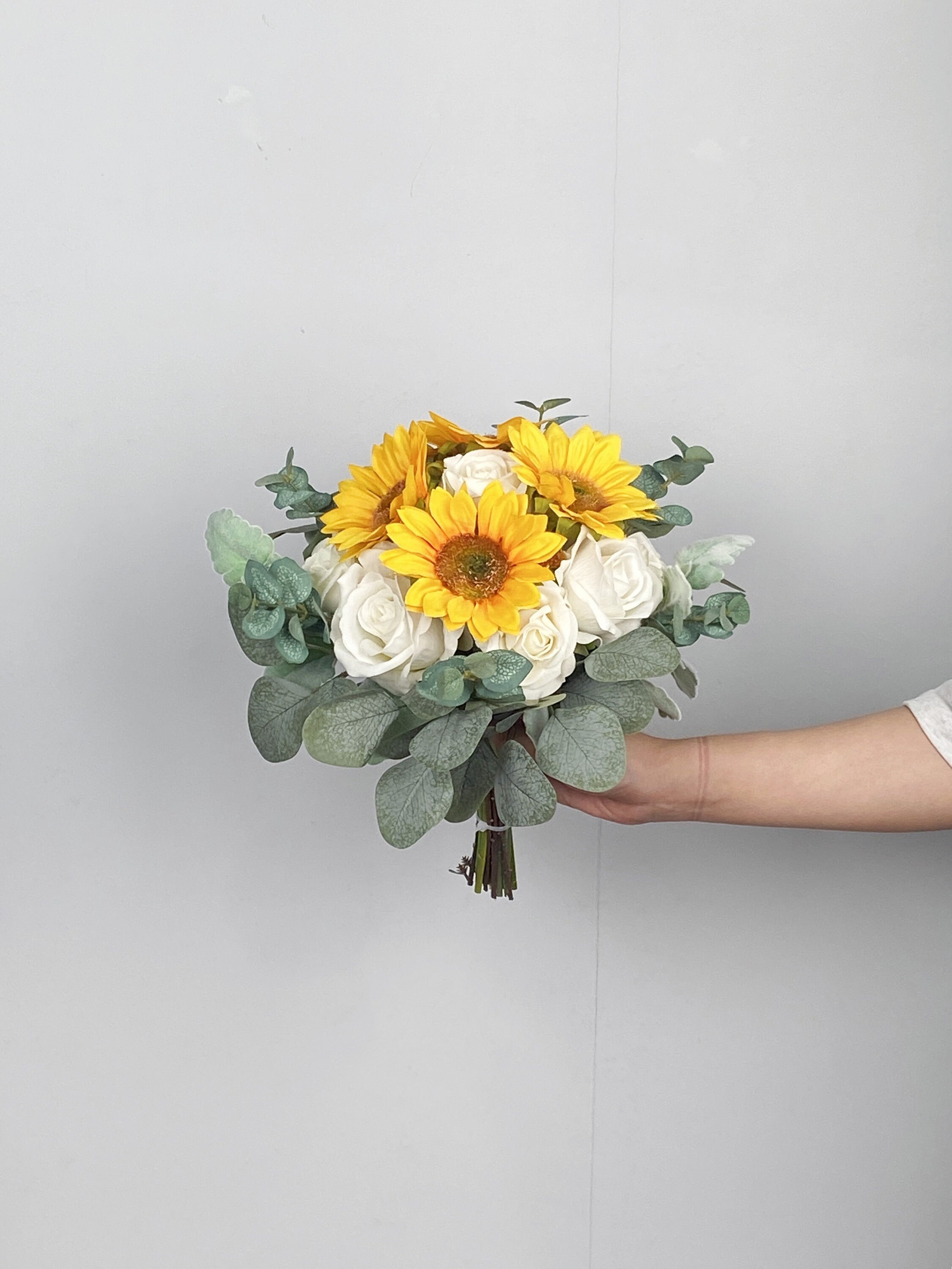 White Rose and Sunflower Bridal Bouquet, Sunflower Wedding Bouquet, White  Rose Bouquet, Boho Wedding Bouquet, Summer Wedding Bouquet - Etsy, image size:2251x3000