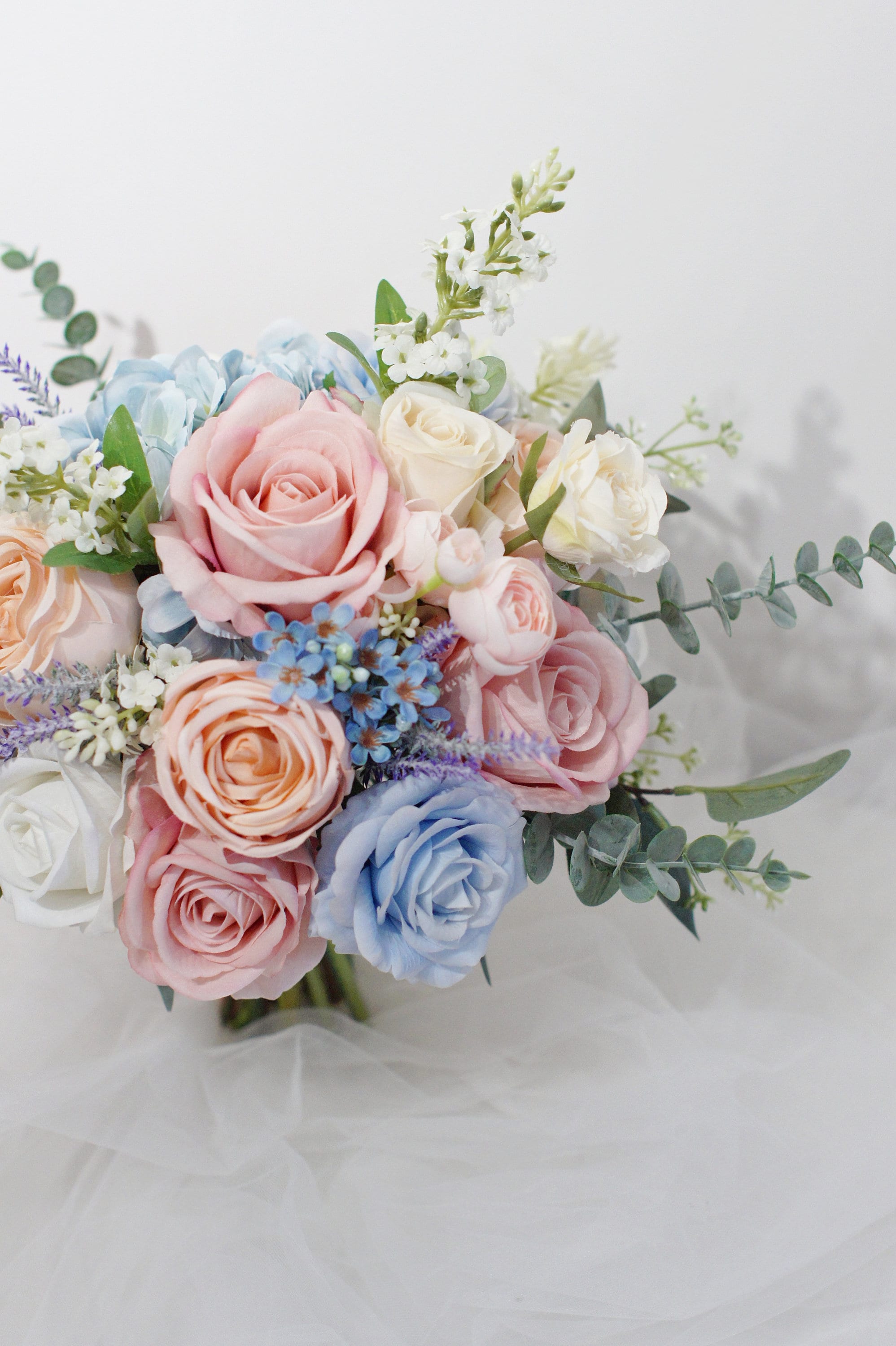 Dusty Pink and Blue Wedding Bouquet Rustic Boho Flower - Etsy UK