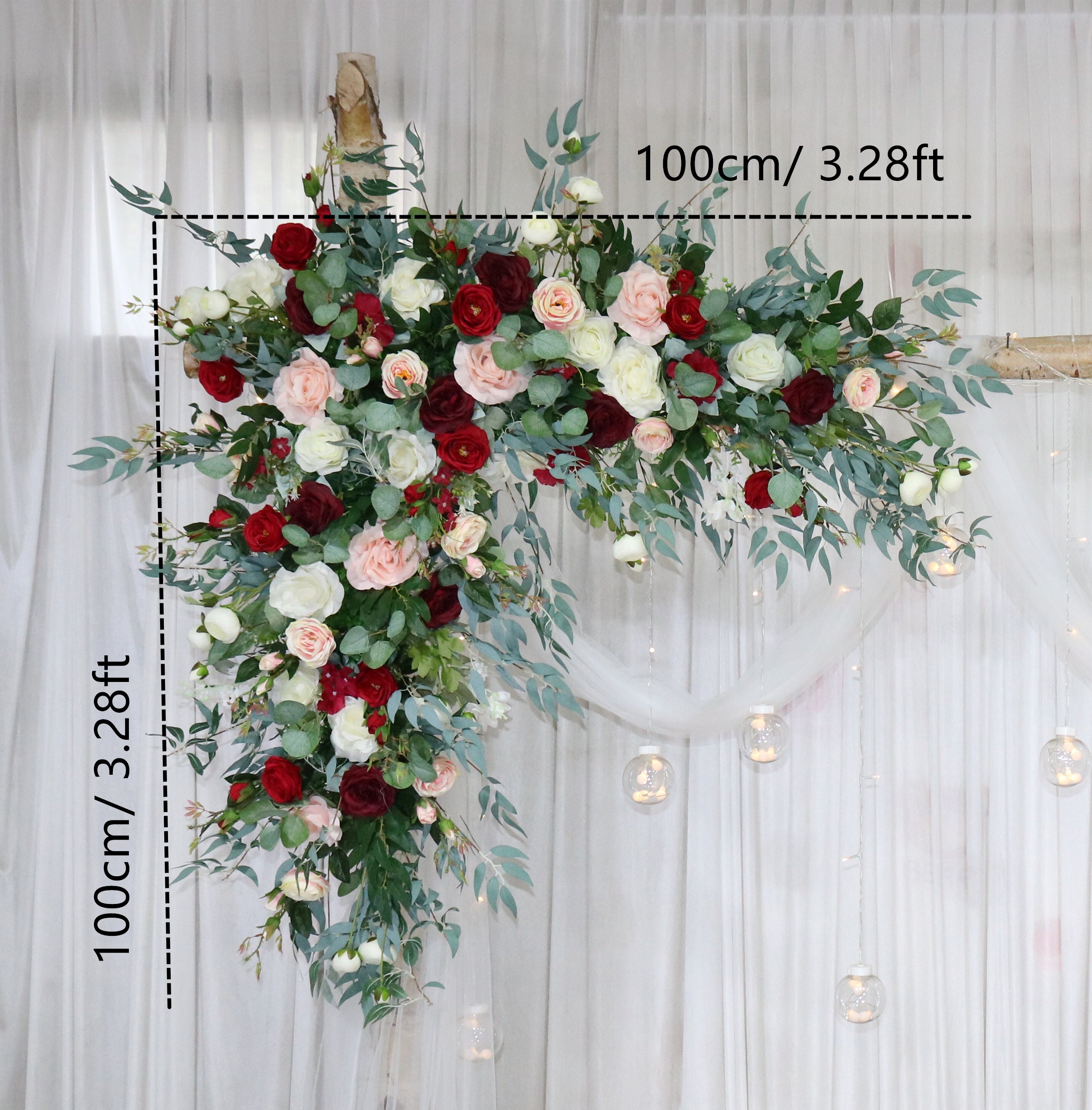 White and Blush Pink Rose and Eucalyptus Wedding Archway Flower