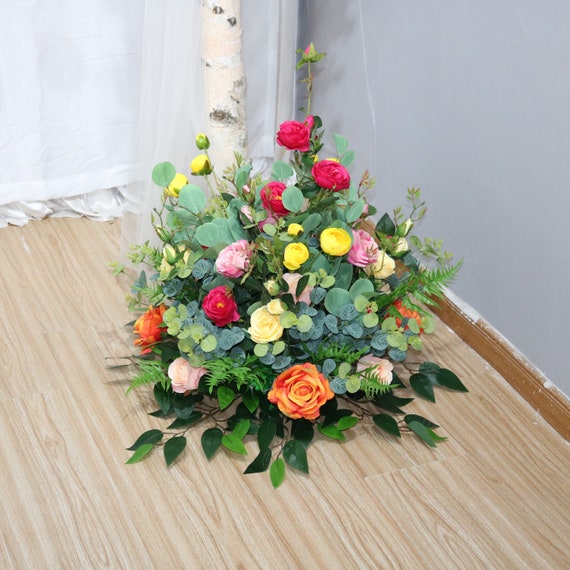 Ghirlanda Floreale in Schiuma Bagnata per Fiori Freschi, Schiuma Bagnata Artigianale Floreale per la Decorazione di Nozze del Giardino di Casa, Composizione Floreale da Tavolo