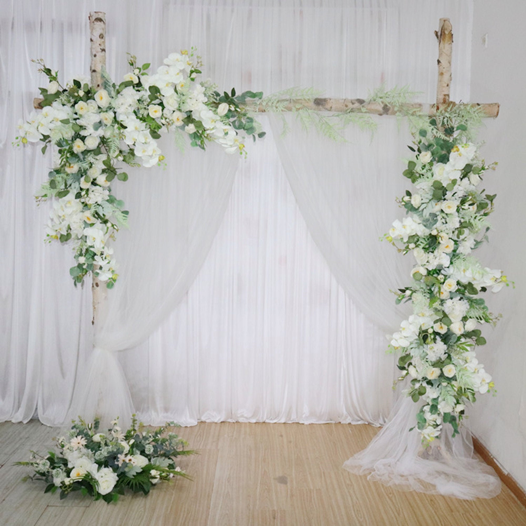 White Rose Greenery Eucalyptus Wedding Archway Flower, Large Wedding