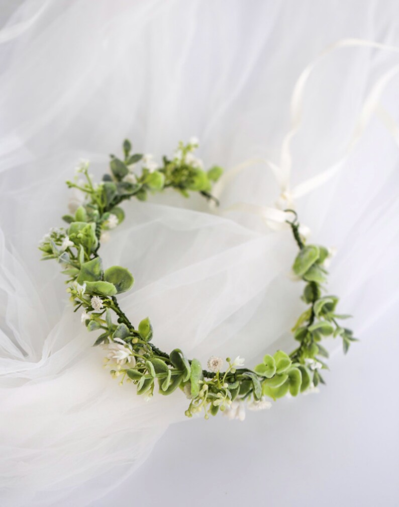 Greenery Flower Crown for Rustic Garden Wedding Sylvia Etsy