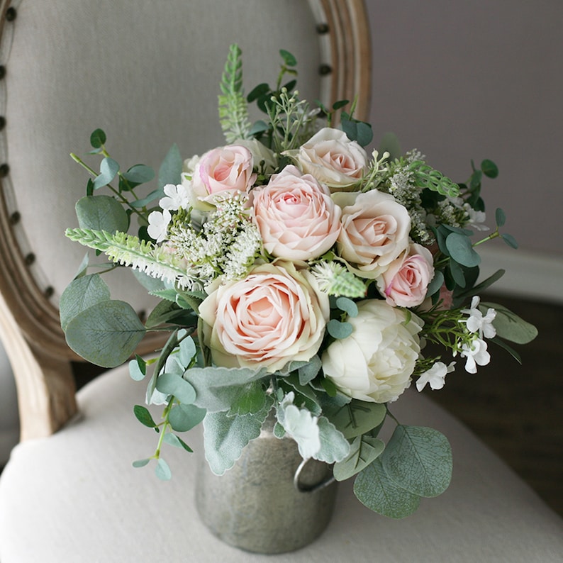PeachBlush and Ivory Wedding Bouquet Classic Bridal Bouquet | Etsy