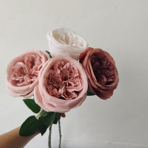 One Head Artificial Austin Rose, High Quality Single Spray Silk Rose, DIY Wedding Bouquets Centerpieces, Multicolor to Choose