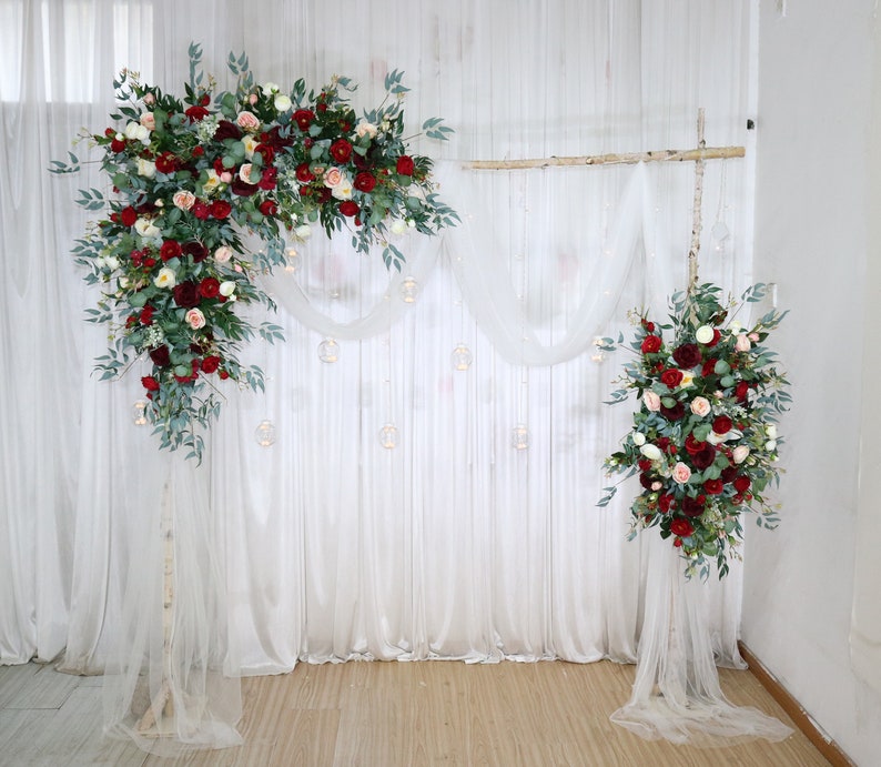 Burgundy Wedding Archway Flower Corner Swag Autumn Wedding Etsy