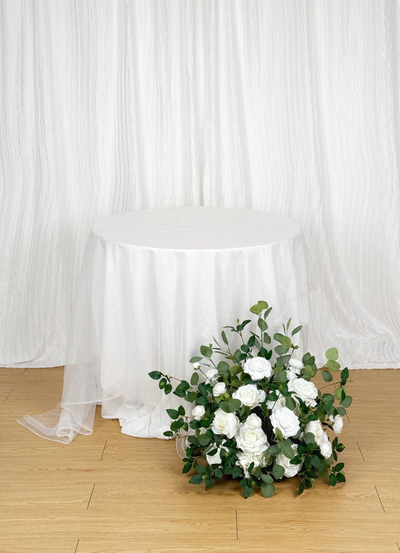 White Wedding Flower Arrangement, Aisle & Table Decor - Etsy