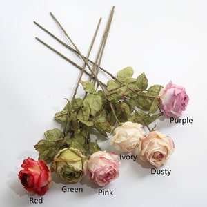 One Head High Quality Artificial Rose, Artificial Single Spray Silk Rose, DIY Wedding Bouquets Centerpieces, Multicolor to Choose image 10