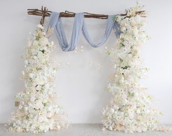 White and Cream Wedding Archway Flower, Wedding Arch Flowers, Wedding Backdrop, Arbour Flowers, Made with Hydrangea, Baby's Breath, Poppies