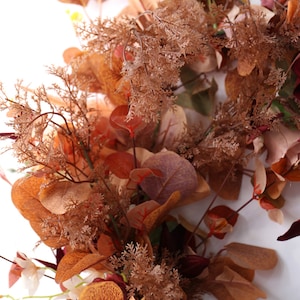 Autumn Fall Wedding Table Flower Garland, Autumn Table Centerpiece, Arch Decoration, Silver Dollar Eucalyptus Garland, Dahlia Garland image 3