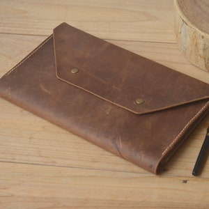 Funda de cuero para Surface Pro, funda de mano de cuero genuino para Microsoft Surface Pro 6 con lápiz Surface, regalo personalizado hecho a mano