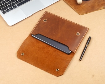 Leather iPad mini Sleeve Cover,Mini Tablet PC Sleeve Case,Crazy Horse Leather iPad mini Carrying Bag,Personalization Handmade Leather Gift