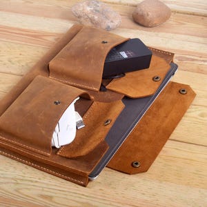 Custodia per il trasporto di Surface Pro, valigetta per Surface con caricabatterie e mouse, custodia sottile in pelle per Microsoft Surface Pro 6 con penna per Surface, regalo