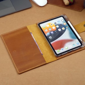 Capa de couro para iPad mini com suporte para Apple Pencil, capa protetora de couro tipo fólio para iPad mini, pasta de viagem personalizada para iPad mini, presente