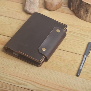 Skórzana okładka na notatnik, etui na notes podróżny, skórzany uchwyt na notatki Crazy Horse, etui na notatnik Business Planner Folio