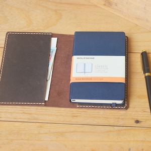 Custodia tascabile Moleskine Crazy Horse in pelle, custodia per notebook classica Moleskine 9x14 cm, portafoglio tascabile per agenda, regalo da uomo fatto a mano