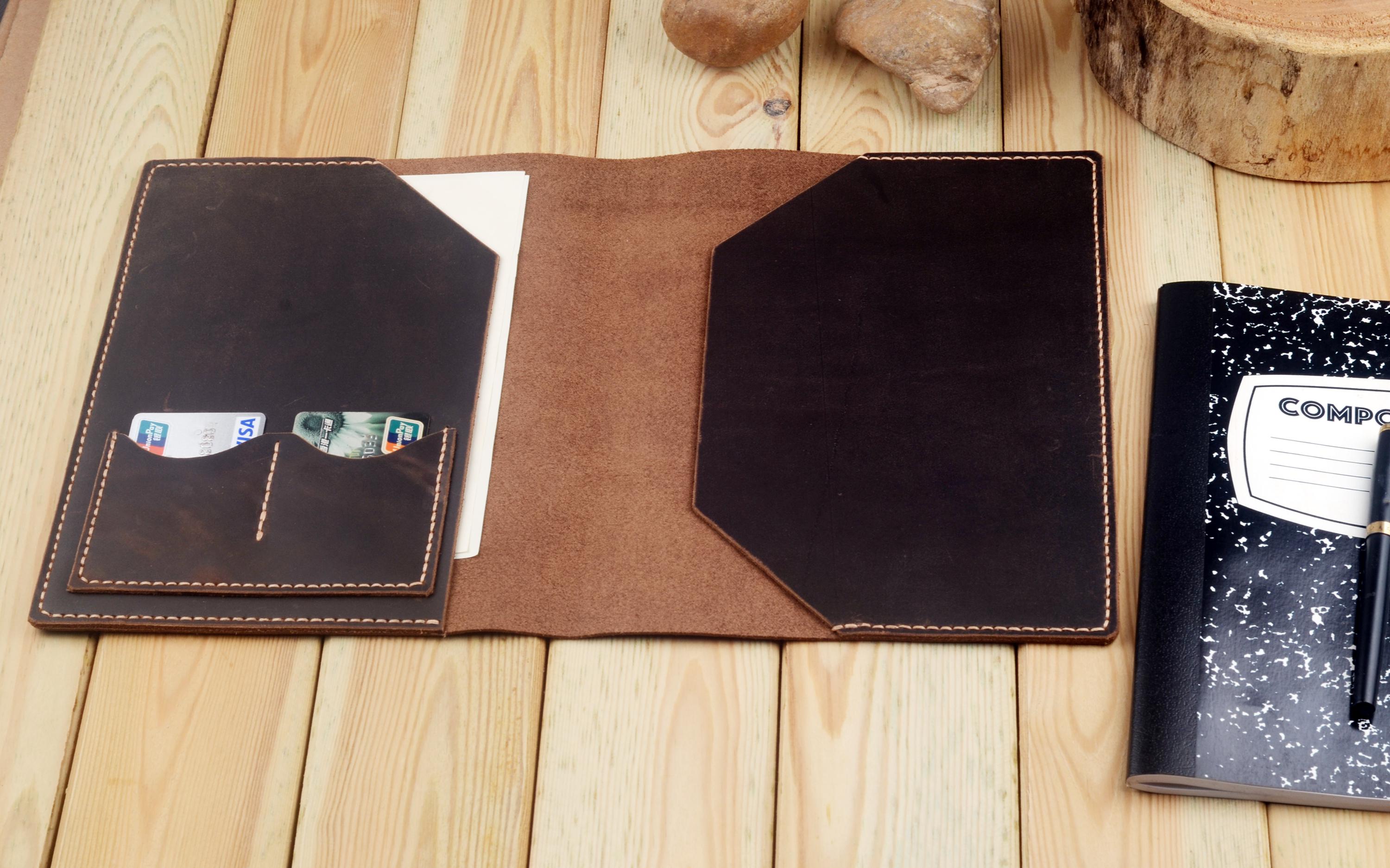 Leather Composition Notebook Cover With iPad Mini,personalized Notebook ...