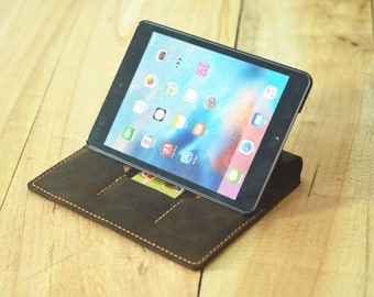 iPad mini Leather Stands Cover,Apple iPad mini Leather Folio Protect Case with Standing,Personalized iPad Sleeve Portfolio Wallet,Gift