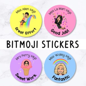 パーソナライズされた Bitmoji 教師用ステッカー