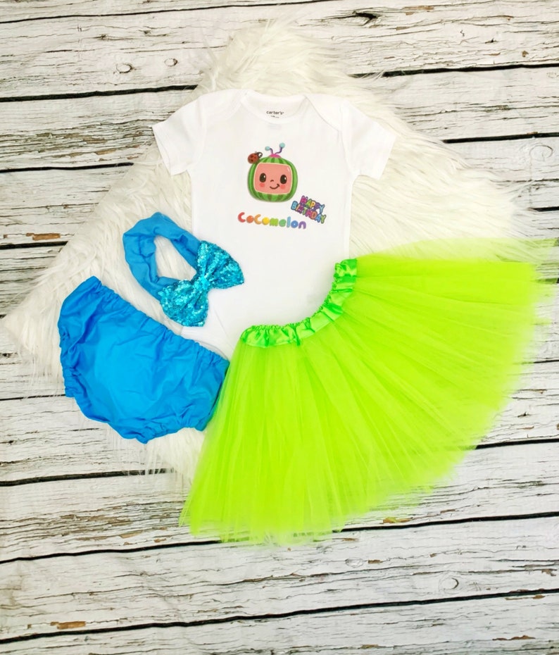 Ready to Ship Cocomelon Outfit,Coco Melon,Cocomelon Birthday,Girl or Boy Cocomelon Toddler Outfit,Cake Smash,Costume,Tutu,Bodysuit,Clothes