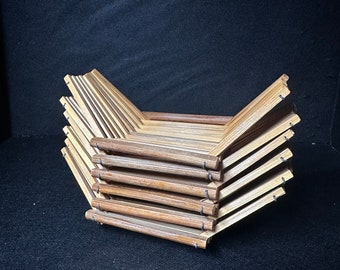 Oshibori-Tablett aus Bambus, 6er-Set