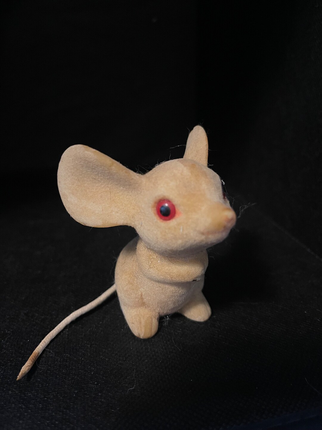 Vintage 1970's Flocked Mouse 2.5