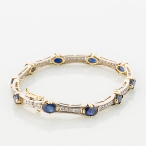 Bracelet 14k gold with sapphires and diamonds