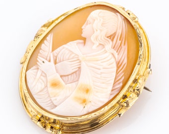 Antike Brosche(585er Gold mit Gemme