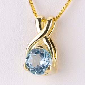 Anhänger 585er Gold mit Blautopas