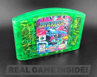 Custom Genuine Starfox 64 (Nintendo 64, 1997) N64 Holo Clear Shell Tribute Cart