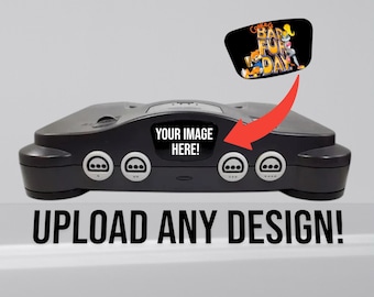 Skin Vinyl Sticker For Nintendo 64 N64 Console System Jewel Emblem "Custom Image"