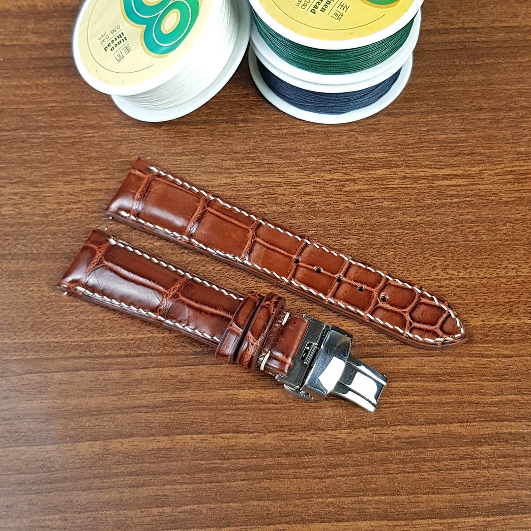Wholesale Quality Alligator Leather - Brown Watch Strap Replacement W7100051_K0000546 main image 1