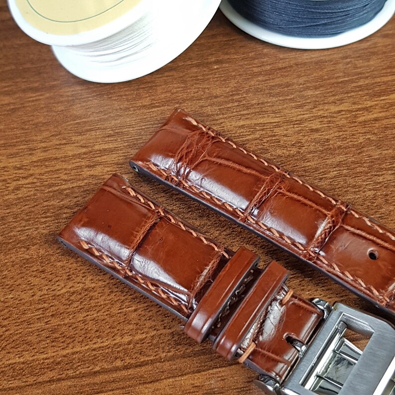 Replacement Alligator Watch Strap for Iwc, Custom Brown Leather Iwc