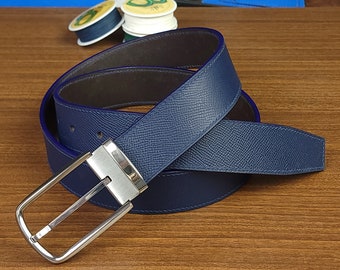 blue dress for baby girl Men's Blue Italian Leather Belt  Paul Evans