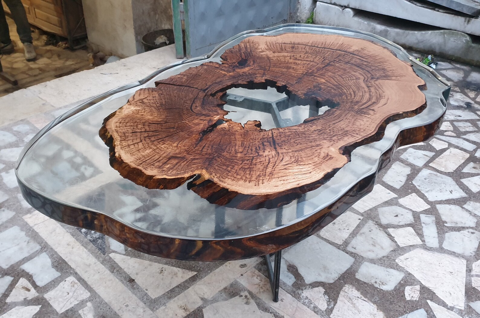 Chesnut Clear Resin Coffee Table Etsy