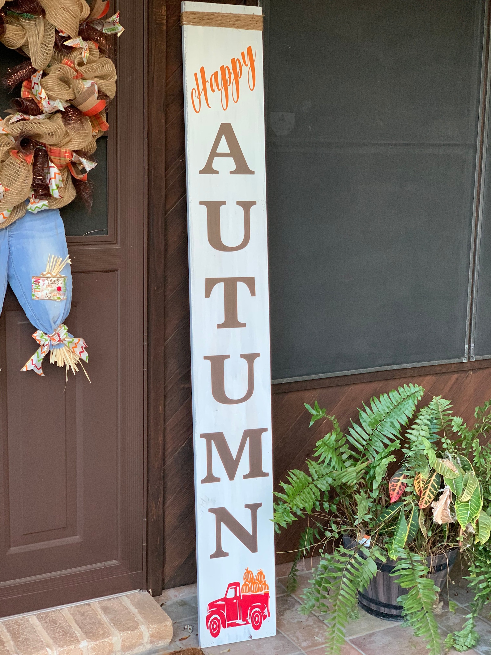 Thanksgiving Porch Sign Porch Leaner Fall Welcome Sign  Etsy