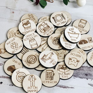 Chore Tokens, Chore Coins, Chores for Kids, Reaponsibilities for Kids, Set of 30 Chore Tokens