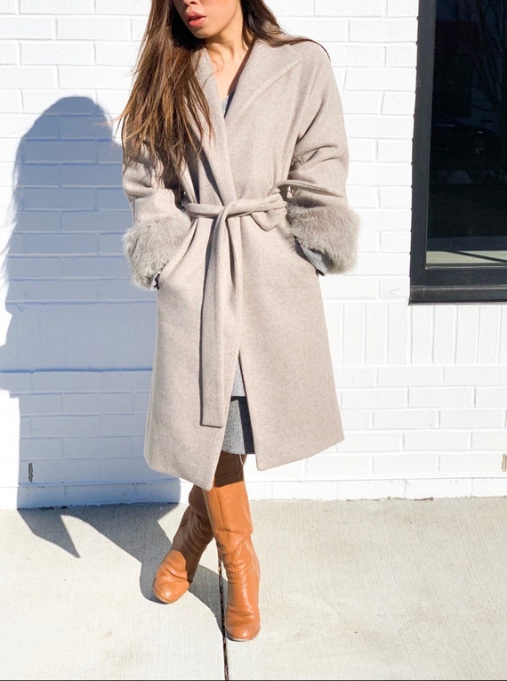 gray wool wrap coat