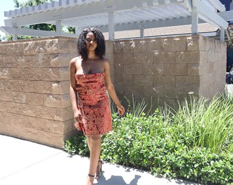 Lace up floral dress