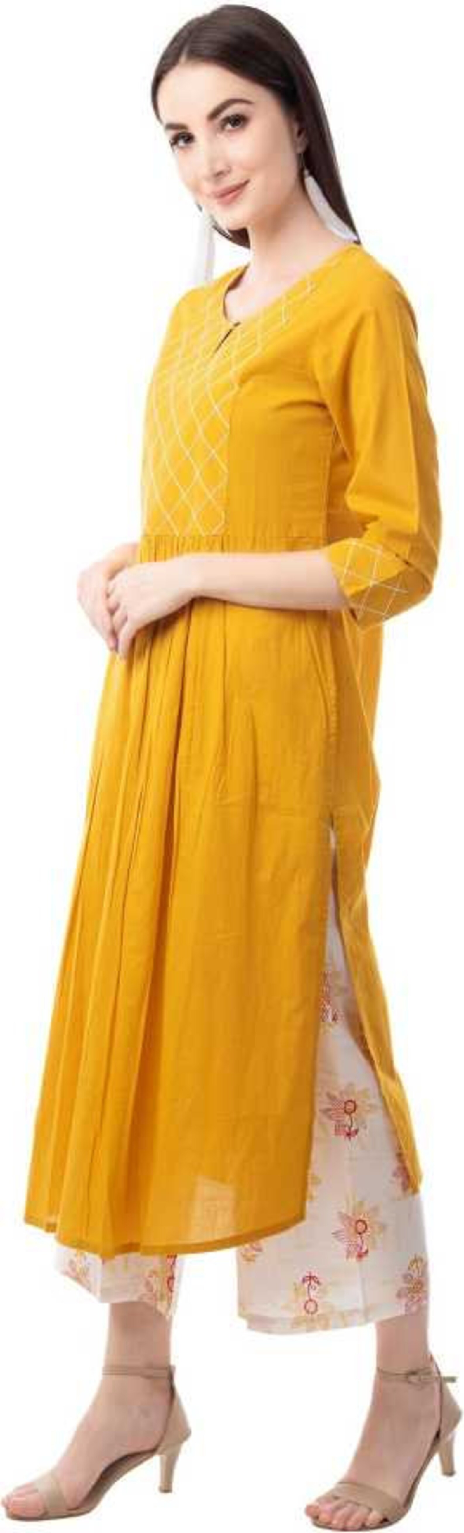 yellow plazo suit party wear