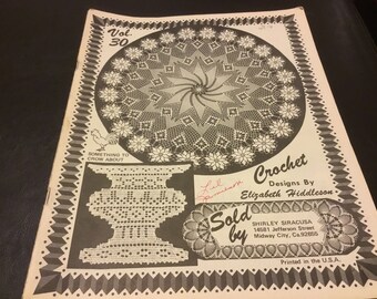 Elizabeth Hiddleson no 35 collector crochet books vintage crochet patterns along with thSpider Dream and kitten and Pal