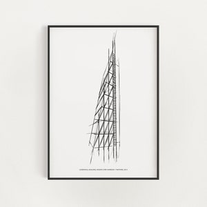 Leadenhall Building Line Art Print: London Cityscape Sketch (Digital Download)