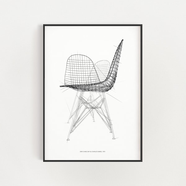 Minimalist Eames-Inspired Furniture Print, Iconic Mid-Century Furniture Wall Art, Classic design poster