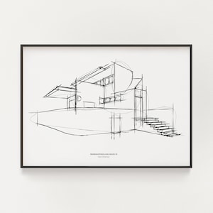 Weißenhofsiedlung House 33 Print: Hans Scharoun Sketch (Digital Download)