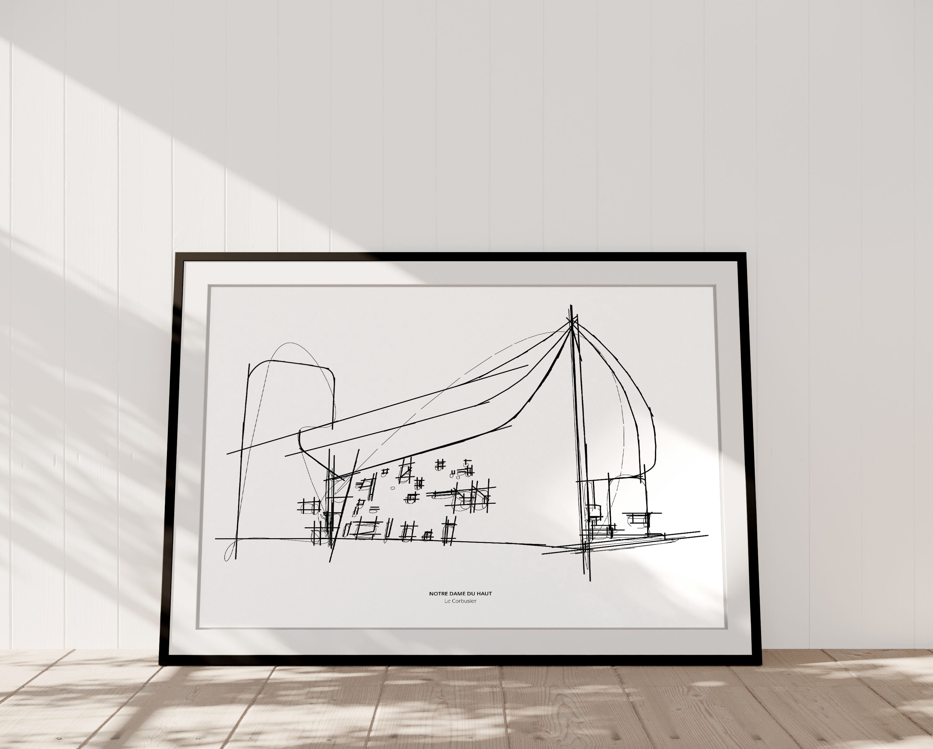 ル・コルビュジエ ノートルダム・デュ・オー版画: ミニマリスト建築