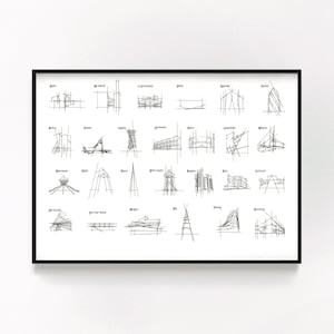 Architecture Alphabet Print: Modern Cityscape Poster (Digital Download)