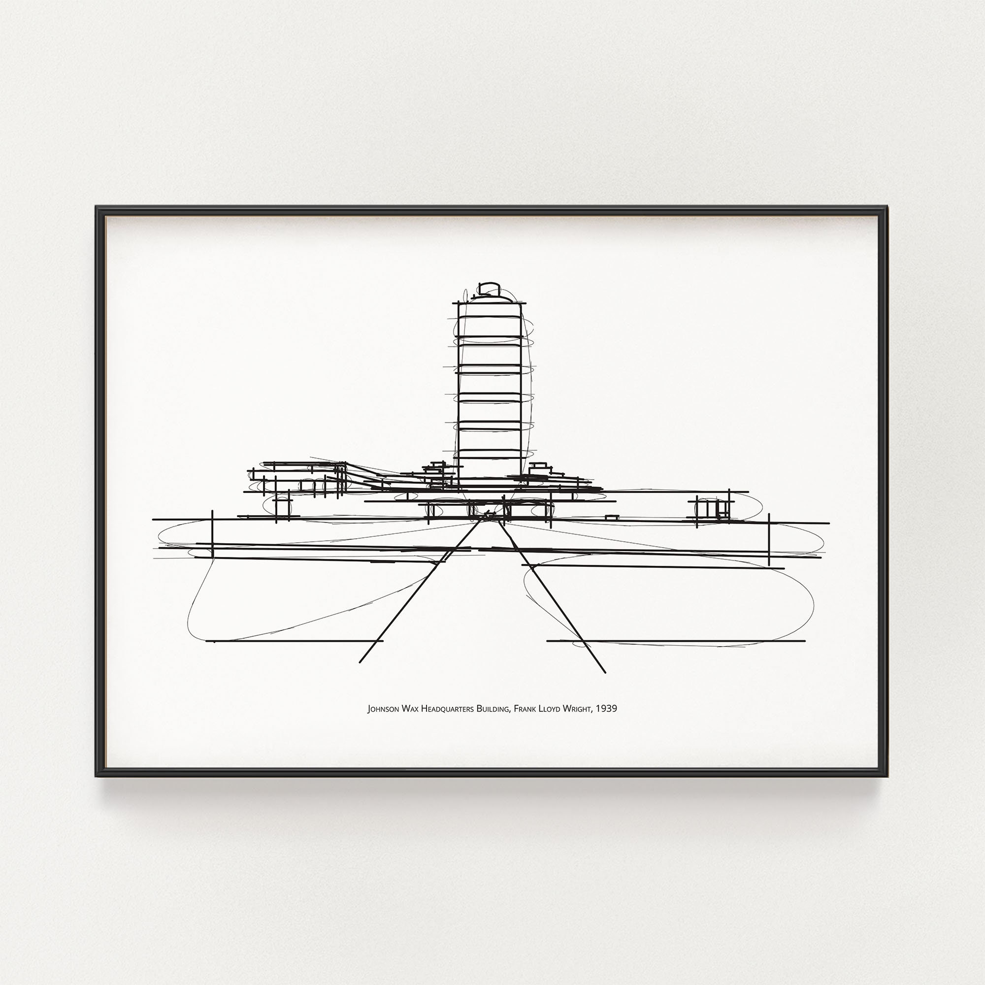 Frank Lloyd Wright's Johnson Wax Headquarters Sketch