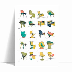 Mid-Century Chair Design Art Print: Bauhaus Sketch (Digital Download)