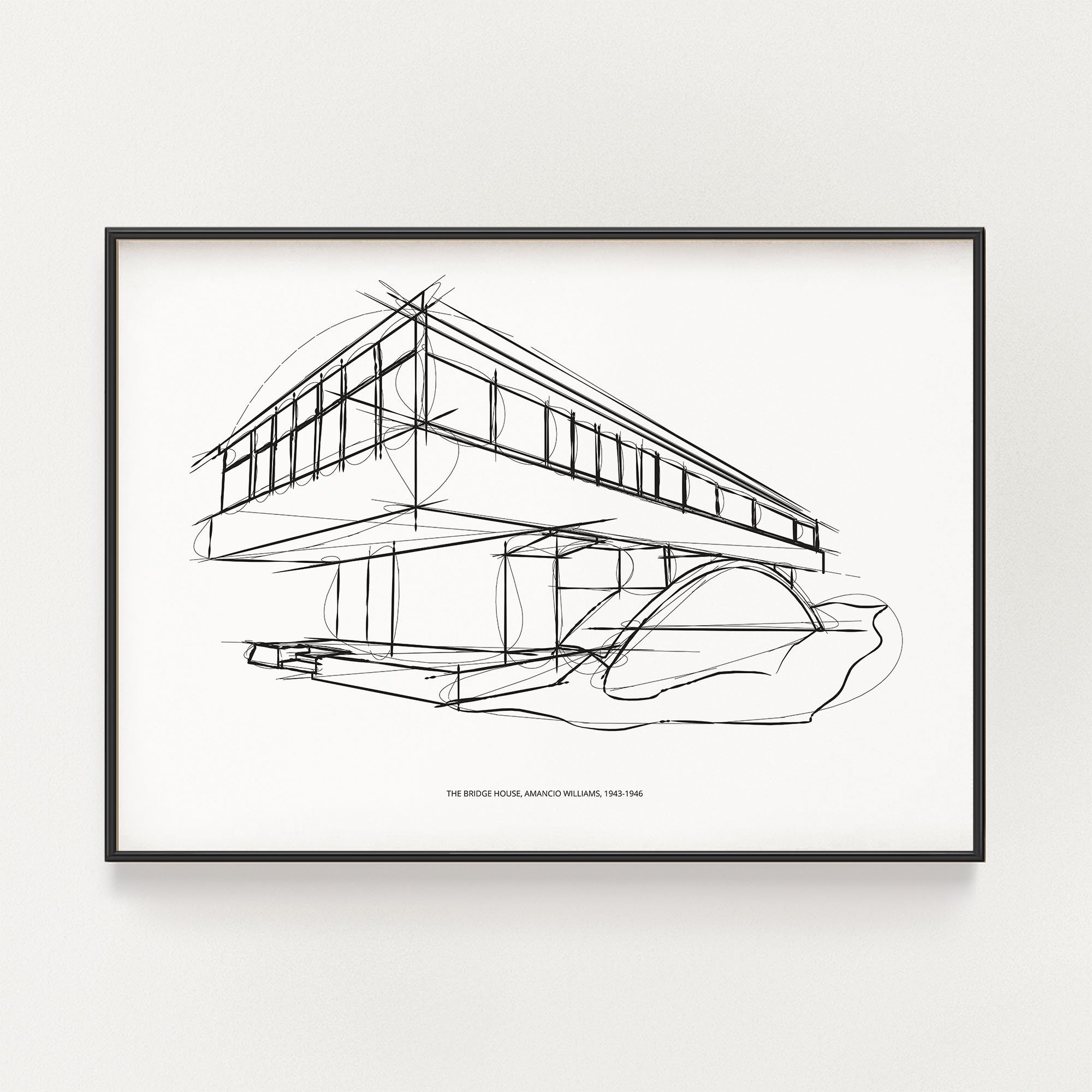 アート・デザイン・音楽 Amancio Williams The Bridge House, Minimalist Wall Art, Amancio Williams